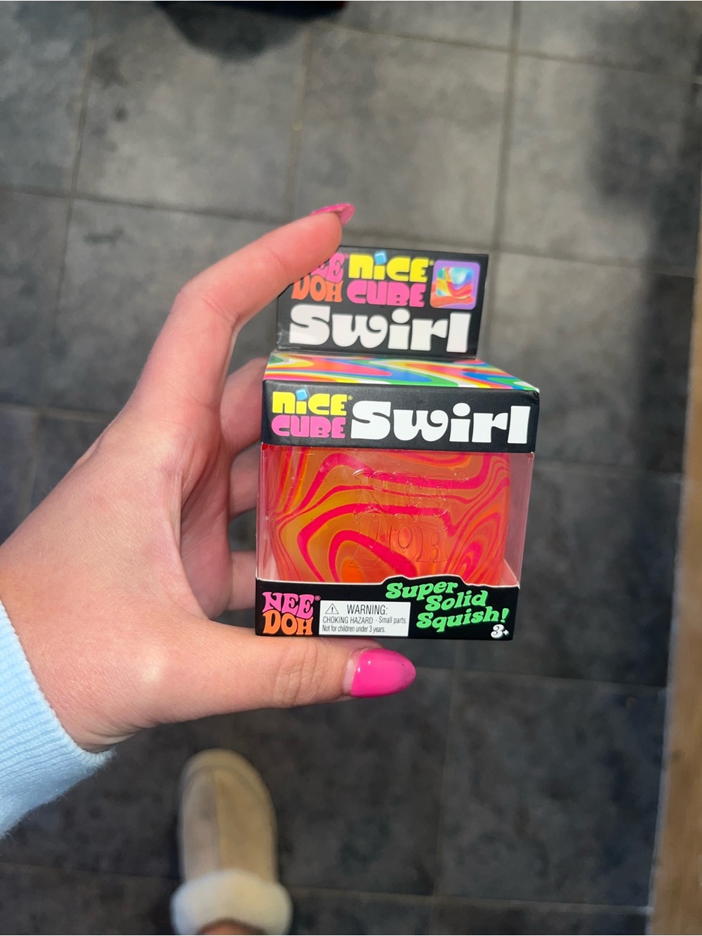 Swirl Super Solid Squish! - Pink/Orange Needoh